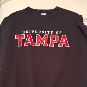 UNIVERSITY OF TAMPA Champion Black Sweatshirt with Red & Blue Logo